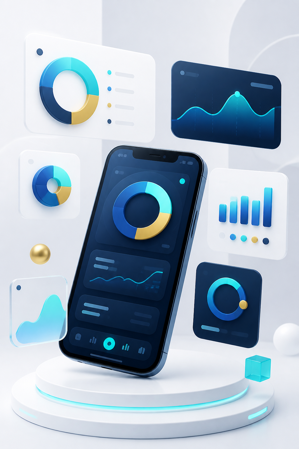 Interfaz digital y analítica en smartphone